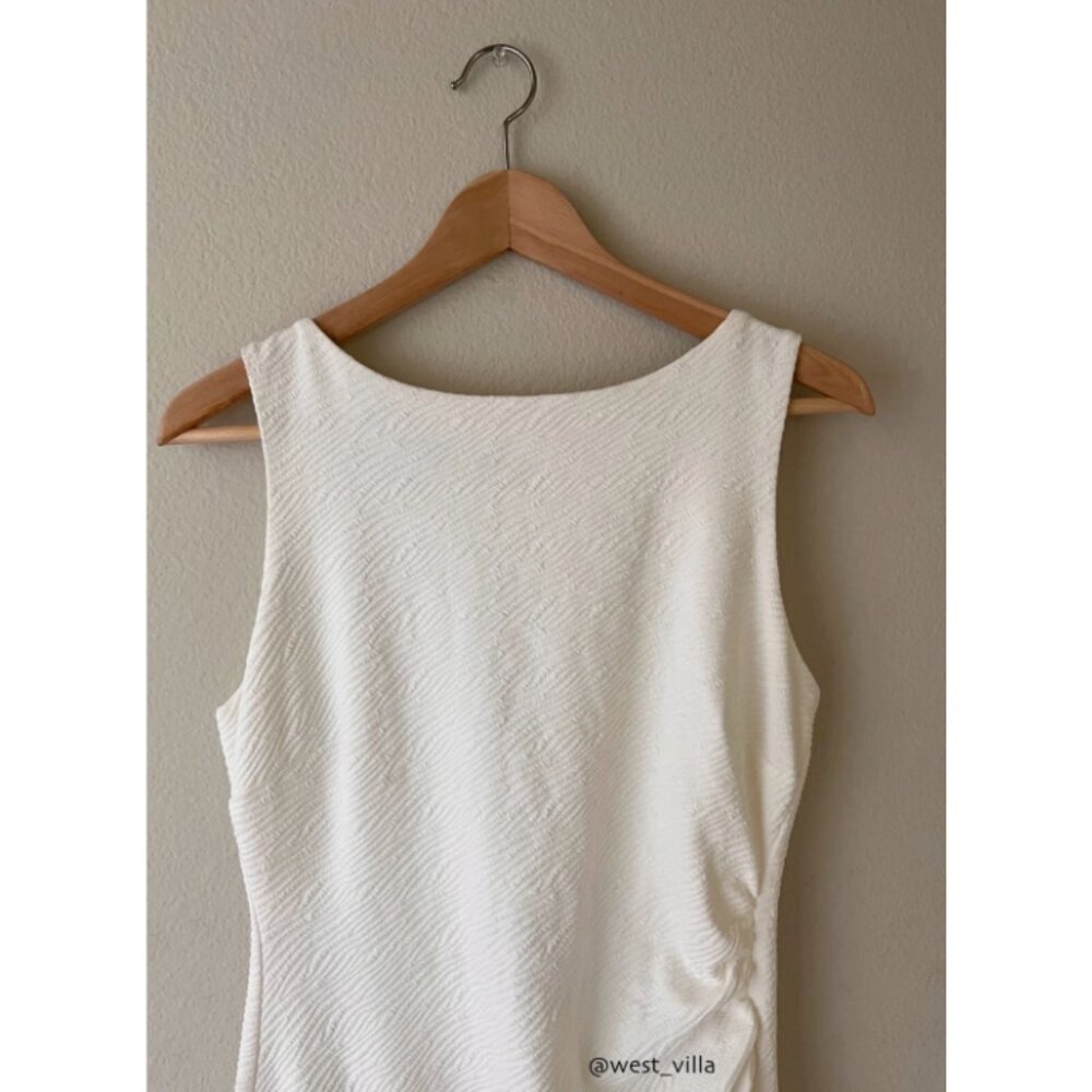 Cache Draped Bodycon Textured Midi Dress White Wo… - image 3